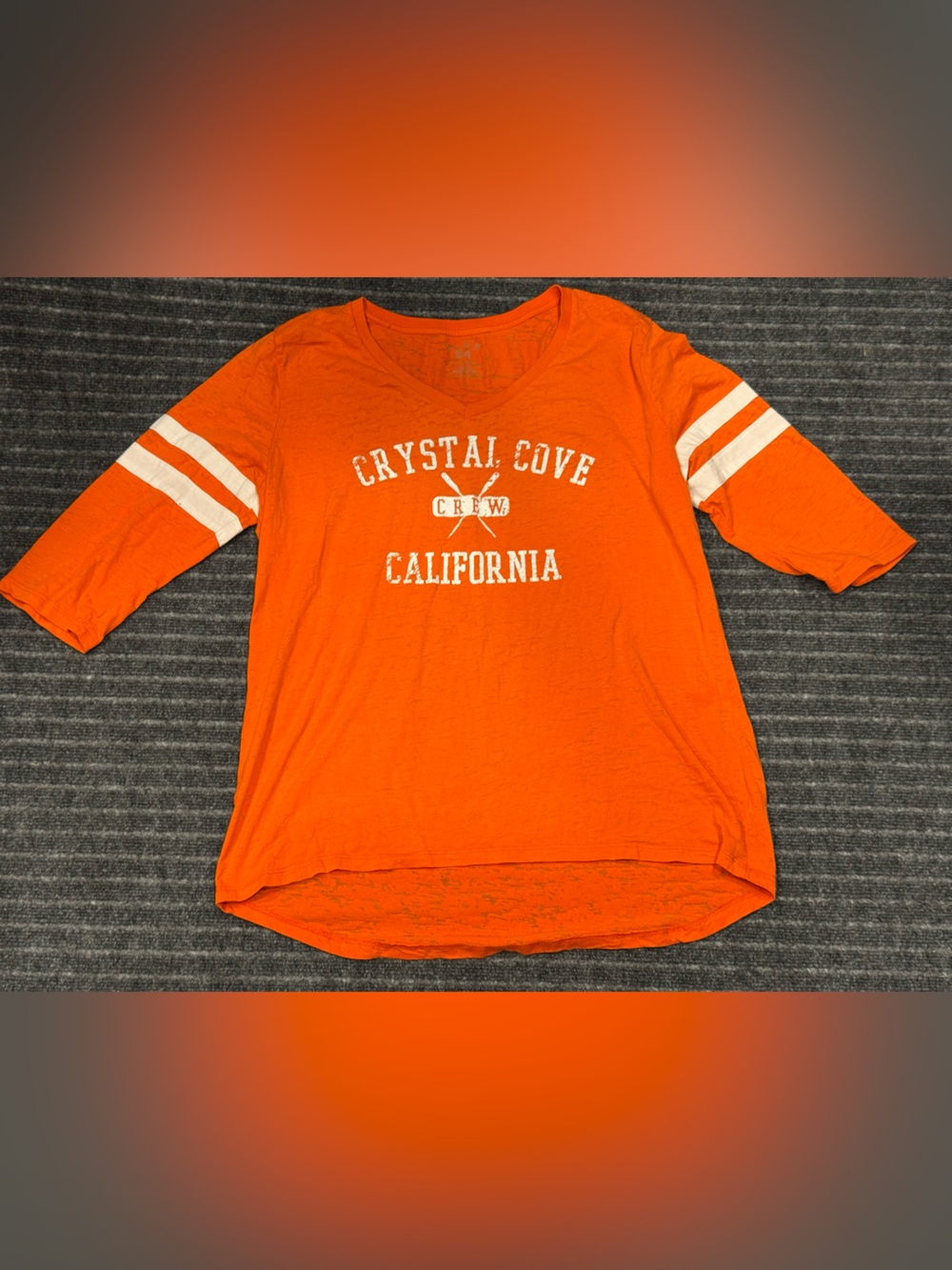 Blue 84 Orange V‑Neck Graphic Tee